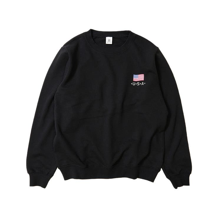 006-ブラック | 綿100％ デビラボ プリント裏毛トレーナー大人 | devirock