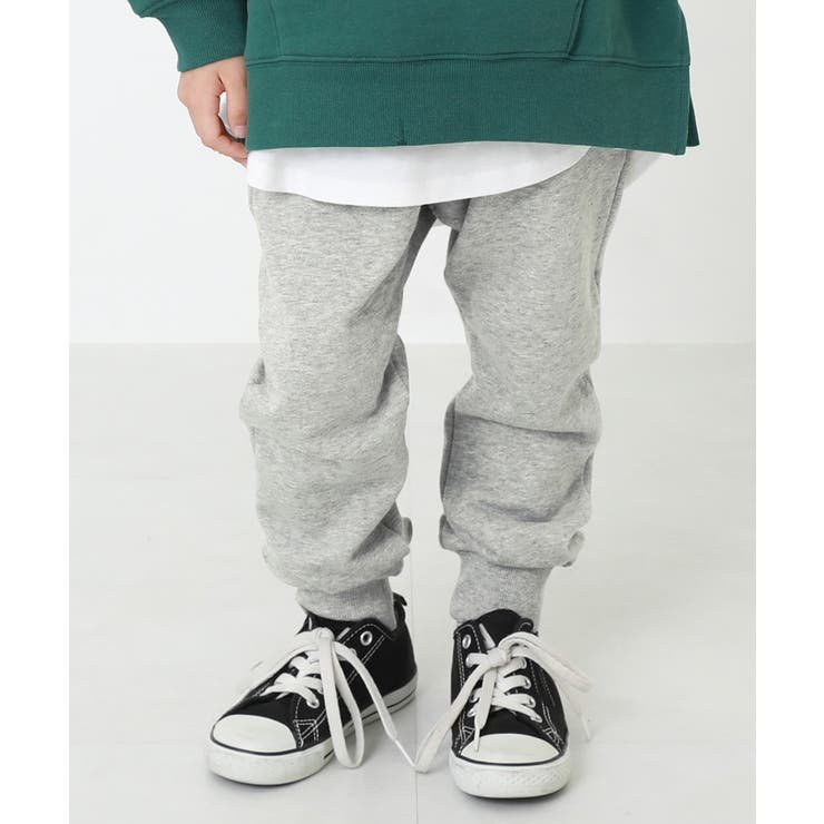 杢グレー | 無地スウェット裾リブパンツ 子供服 キッズ | devirock