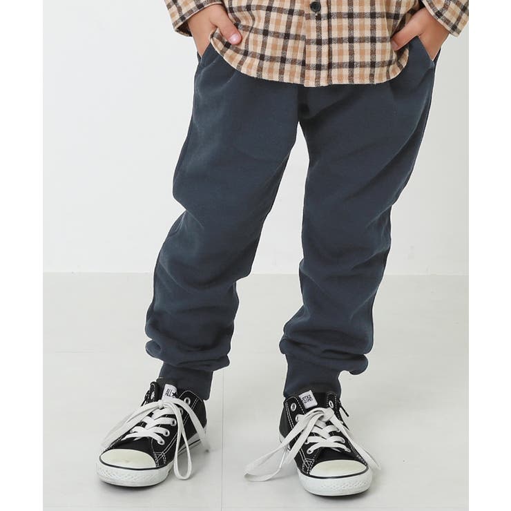 ネイビー | 無地スウェット裾リブパンツ 子供服 キッズ | devirock