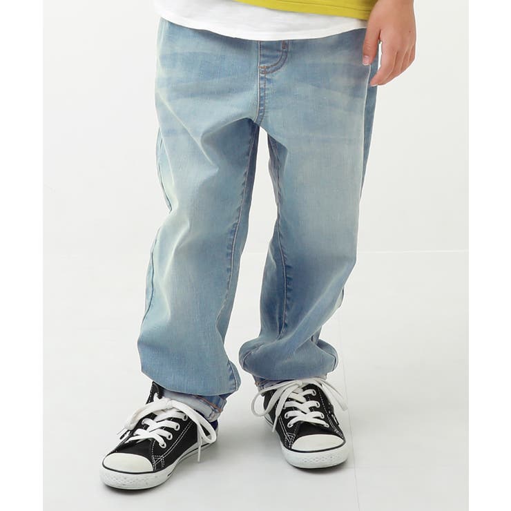 サックス | 楽デニム ルーズストレートパンツ 子供服 | devirock