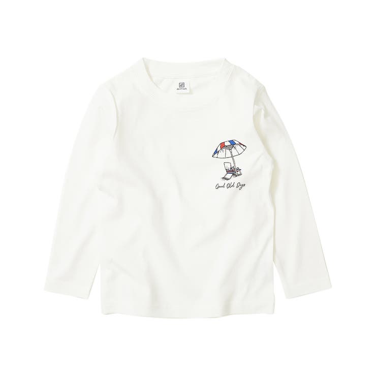 055-ホワイト | デビラボ プリント長袖Tシャツ 子供服 | devirock