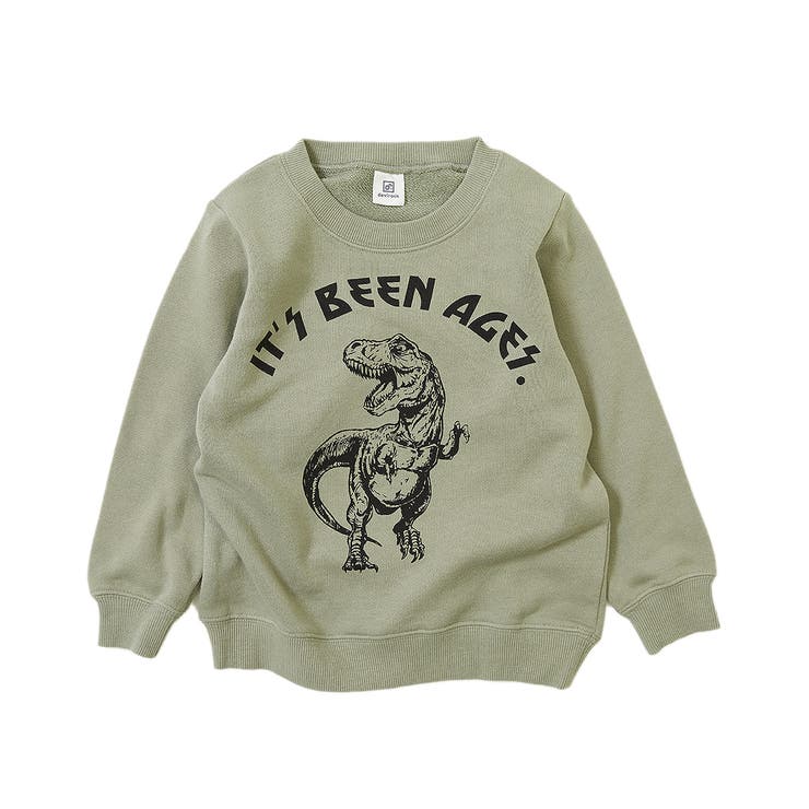 032-Lカーキ | 綿100％ デビラボ プリント裏毛トレーナー② | devirock