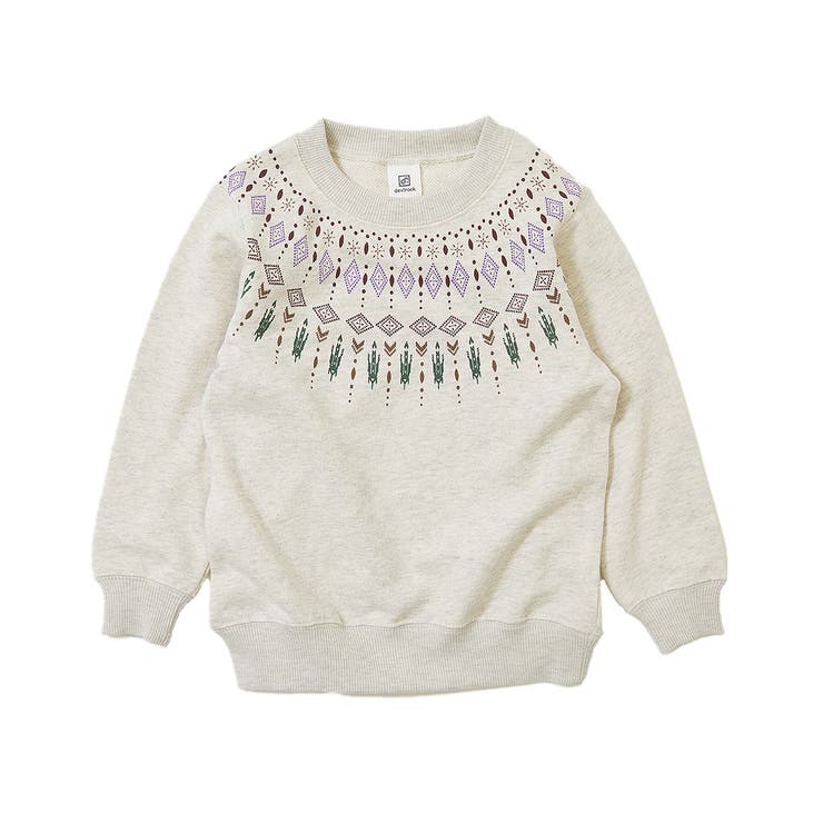 033-オートミール | 綿100％ デビラボ プリント裏毛トレーナー② | devirock