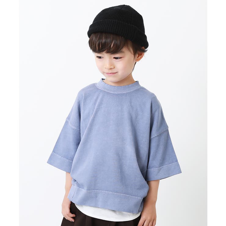 Dブルー | ピグメント加工コクーンTシャツ 子供服 キッズ | devirock