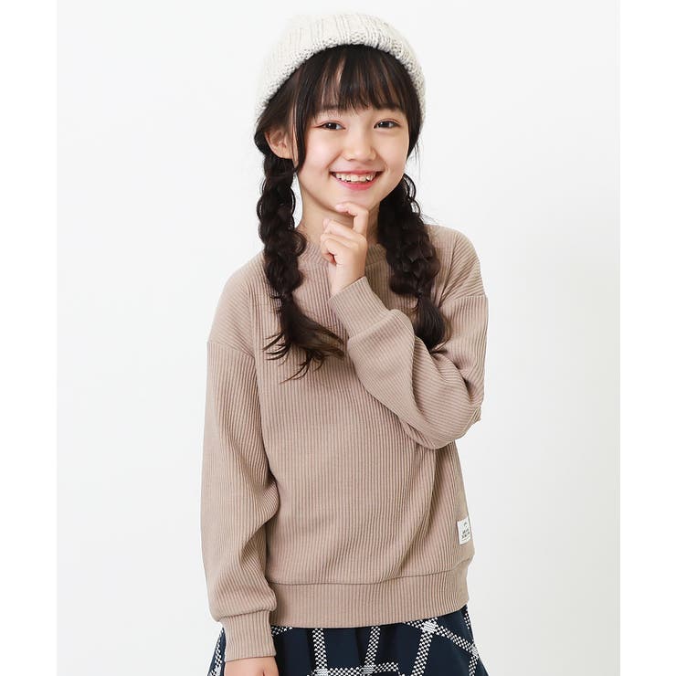 Sモカ | ゆるっとリブ長袖Tシャツ 子供服 キッズ | devirock