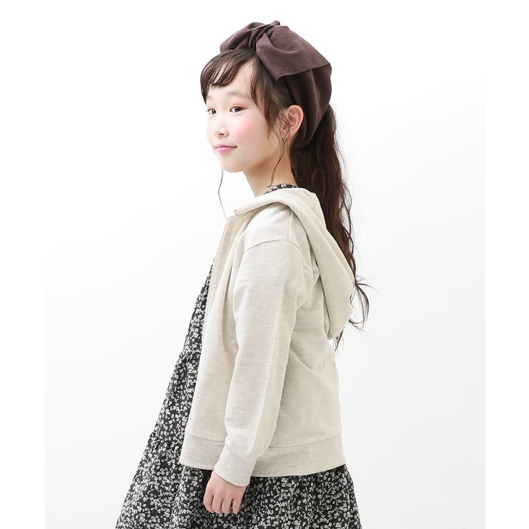 無地スウェットジップパーカー 子供服 キッズ[品番：VR000009064
