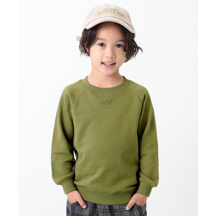 無地スウェットトレーナー 子供服 キッズ[品番：VR000009112
