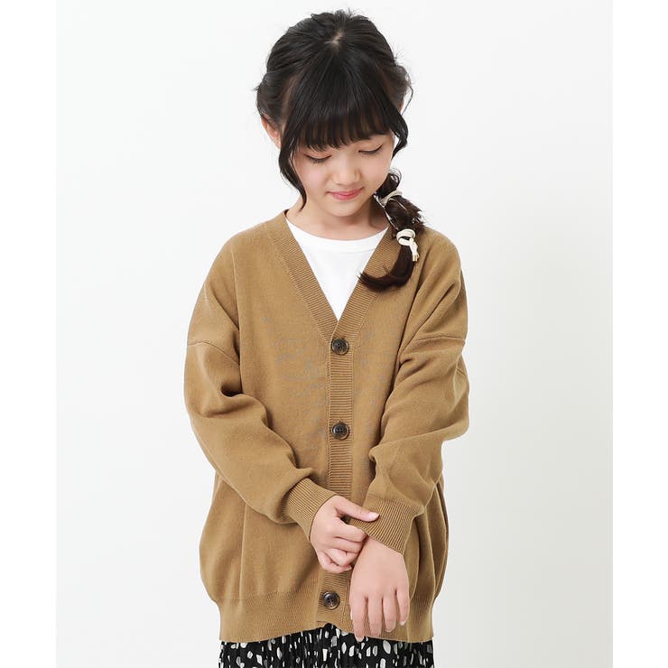 コットン混リラックスカーディガン 子供服 キッズ[品番