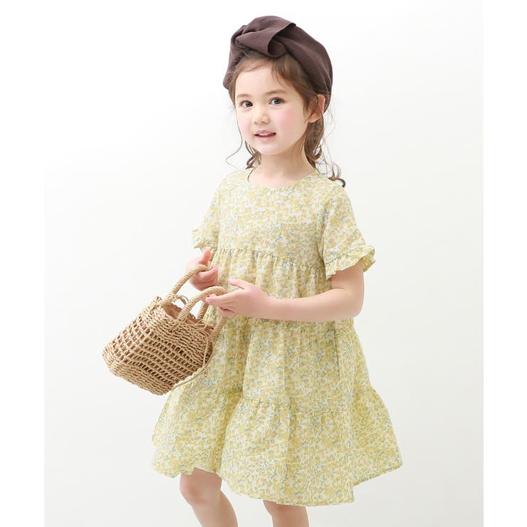 花柄ティアード半袖ワンピース 子供服 キッズ 品番 Vr Devirock デビロック のキッズファッション通販 毎日送料無料 Shoplist ショップリスト