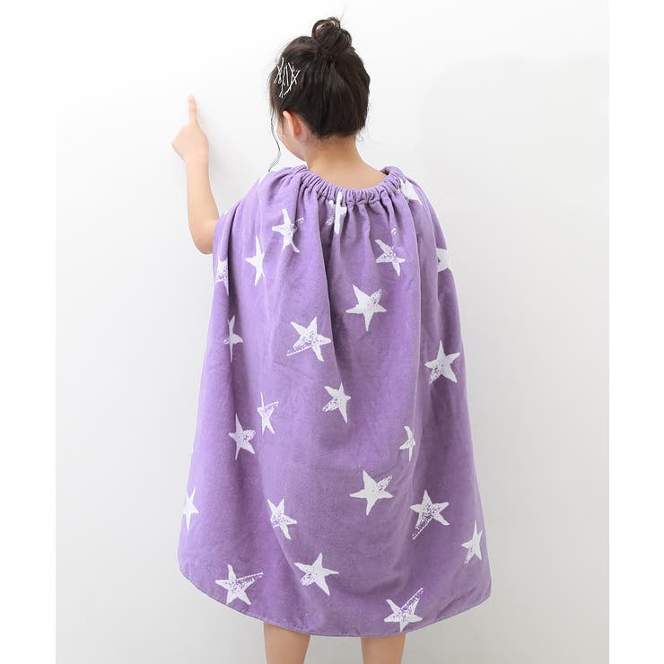 ハロウィン　マント　仮装 キッズ　紫　星柄　80〜140サイズ　クローク2023