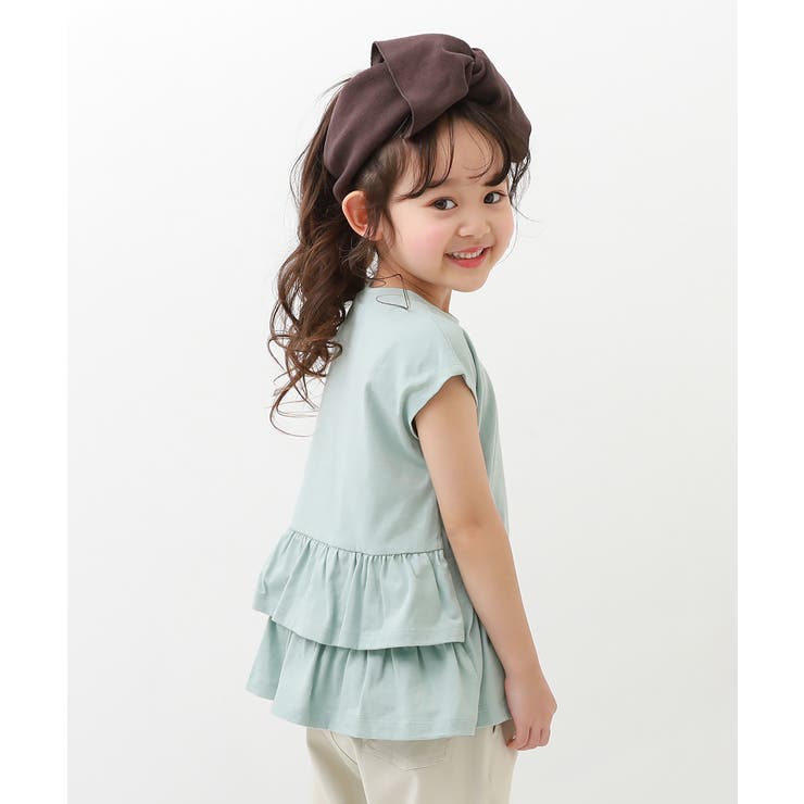 バックフリル半袖Tシャツ 子供服 キッズ[品番：VR000009363