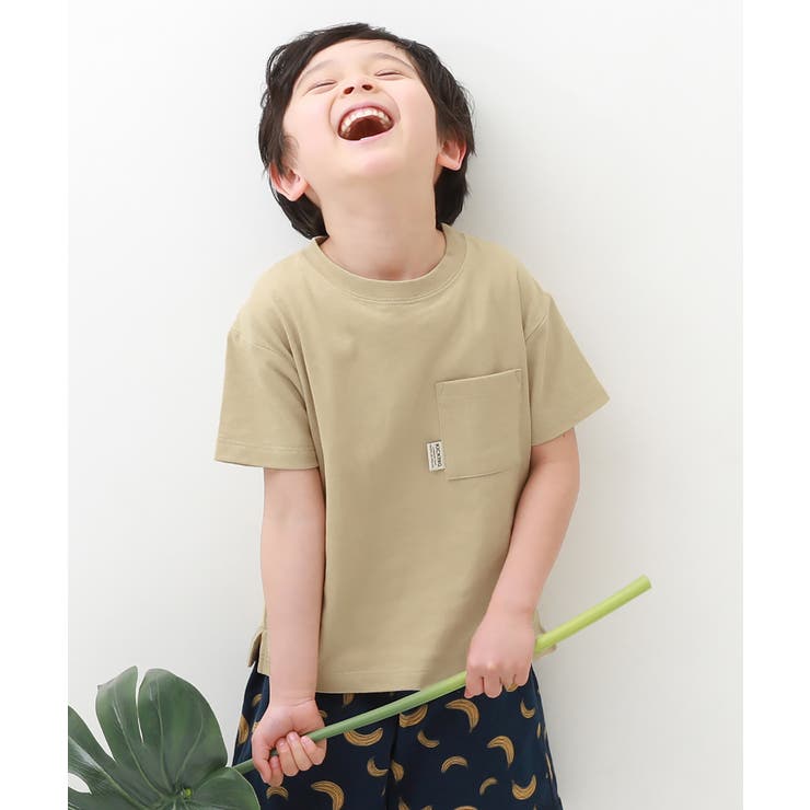 水はじく ポケット付BOX半袖Tシャツ(撥水) 子供服[品番：VR000009460