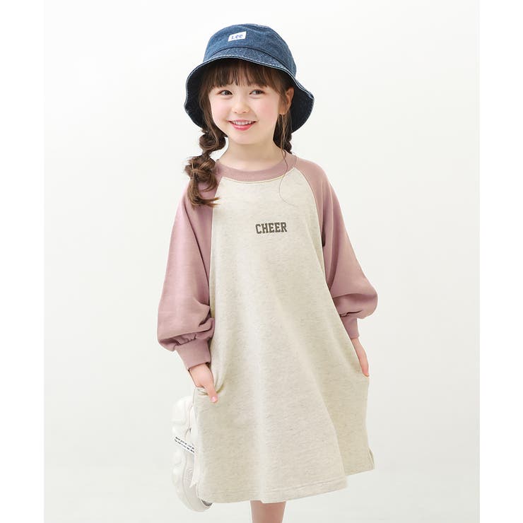 ラグラン スウェットワンピース  子供服[品番：VR000009499]｜devirock（デビロック）のキッズファッション通販｜SHOPLIST（ショップリスト）