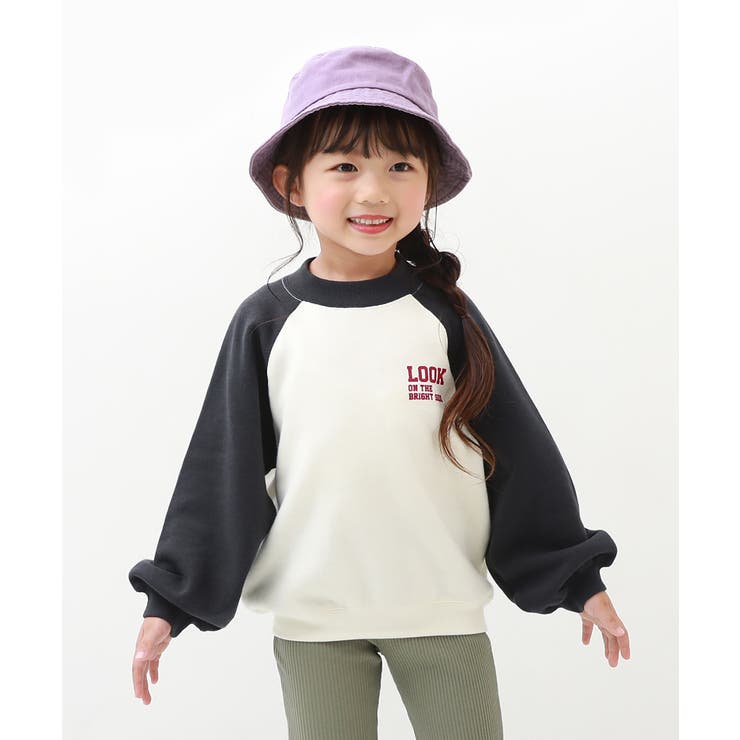 バックプリント ラグラントレーナー 子供服