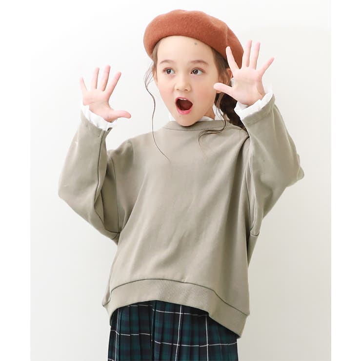 重ね着風フリル スウェットトレーナー  子供服[品番：VR000009495]｜devirock（デビロック）のキッズファッション通販｜SHOPLIST（ショップリスト）