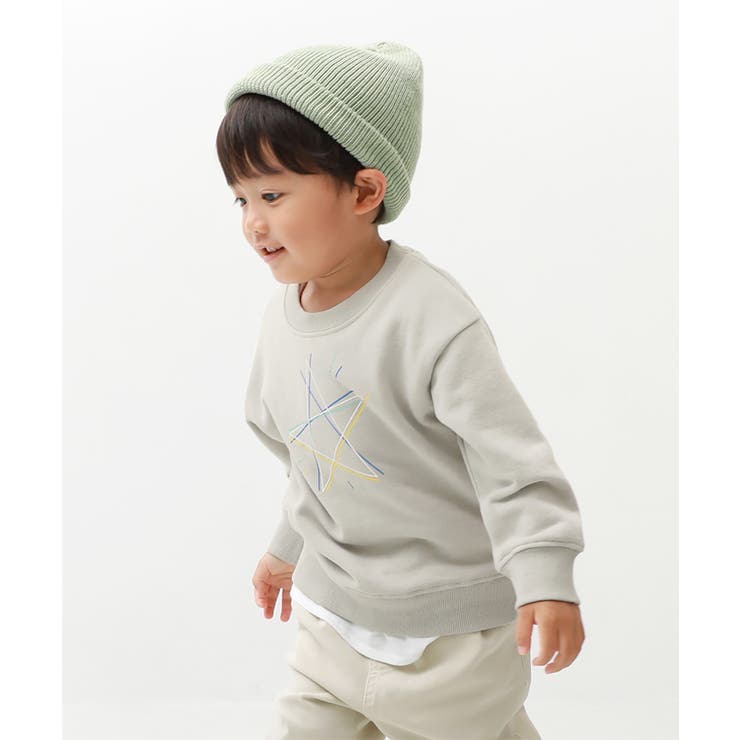 001-Lグレー | デビラボ 裏毛トレーナー 子供服 | devirock