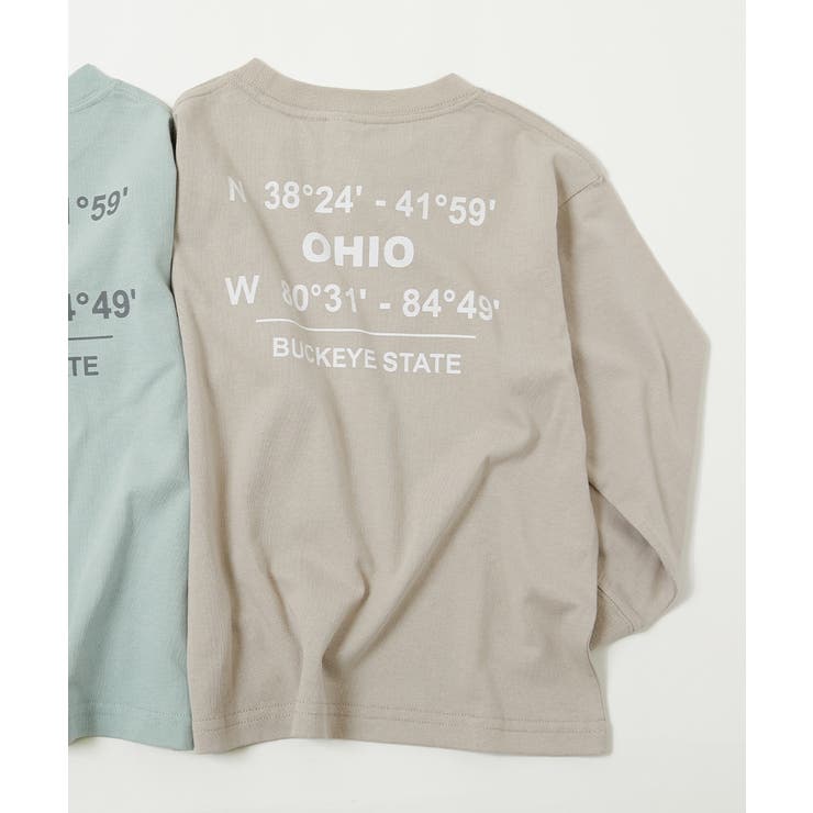 010-ロゴ-グレージュ | デビラボ バックプリント袖リブ 長袖Tシャツ | devirock