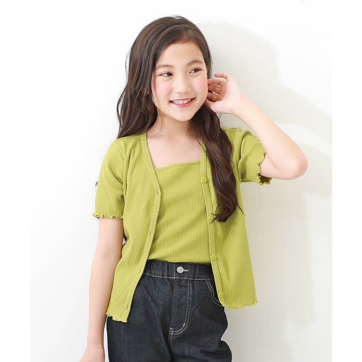 UVカット前後2WAY半袖カーディガン 子供服 キッズ
