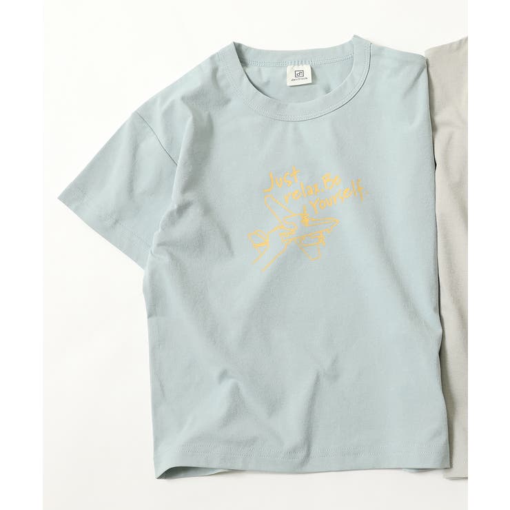 001-飛行機-サックスブルー】デビラボ防汚プリント 半袖Tシャツ 子供服[品番：VR000009722]｜devirock（デビロック）のキッズ ファッション通販｜SHOPLIST（ショップリスト）