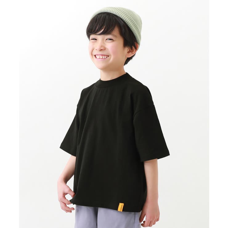 ブラック | オーバーサイズ 5分袖Tシャツ 子供服 | devirock