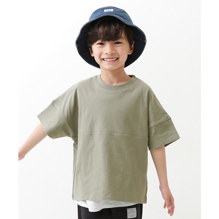 無地＆切替 オーバーサイズ 半袖Tシャツ[品番：VR000009698]｜devirock