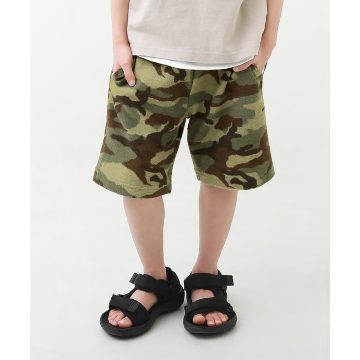 005-カモフラ | 総柄裏使いハーフパンツ 子供服 キッズ | devirock