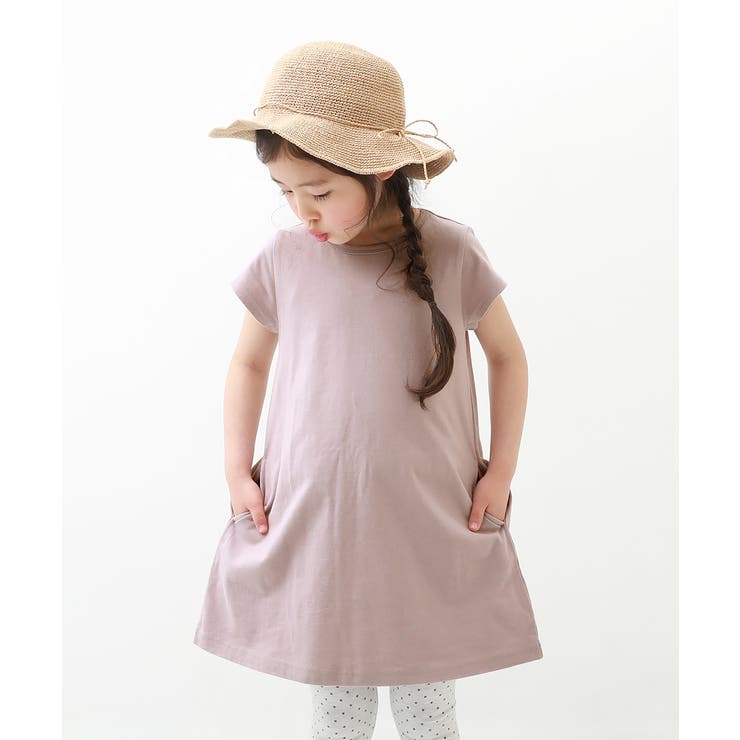 Aライン半袖ワンピース 子供服 キッズ[品番：VR000008500