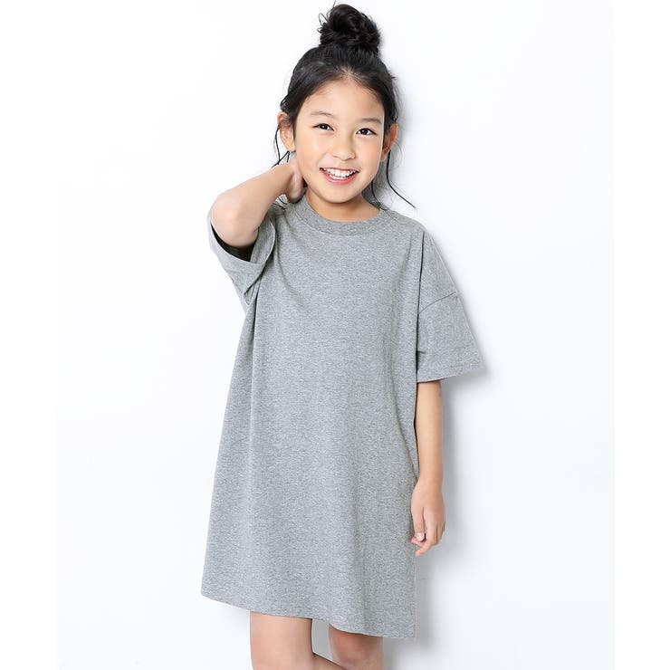 BIGシルエットTシャツワンピース 子供服 キッズ[品番：VR000008501  