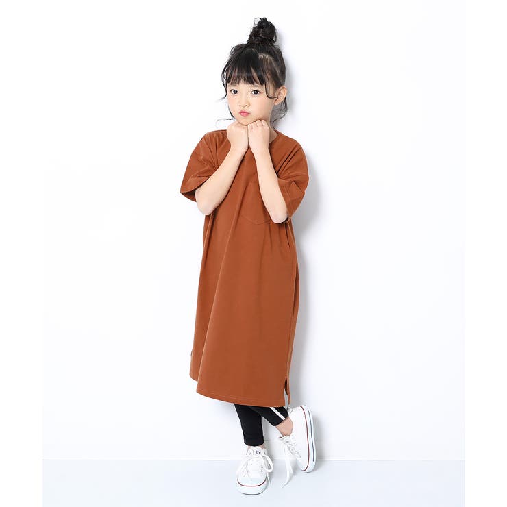 Bigシルエットロング丈ワンピース 子供服 キッズ 品番 Vr Devirock デビロック のキッズファッション通販 Shoplist ショップリスト