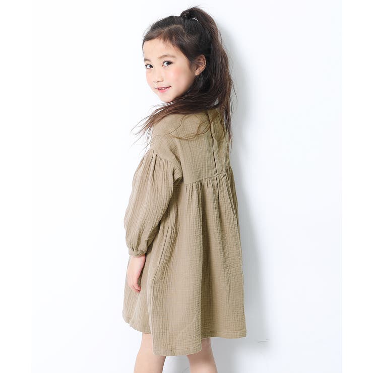 ダブルガーゼ長袖ワンピース 子供服 キッズ 品番 Vr Devirock デビロック のキッズファッション通販 Shoplist ショップリスト