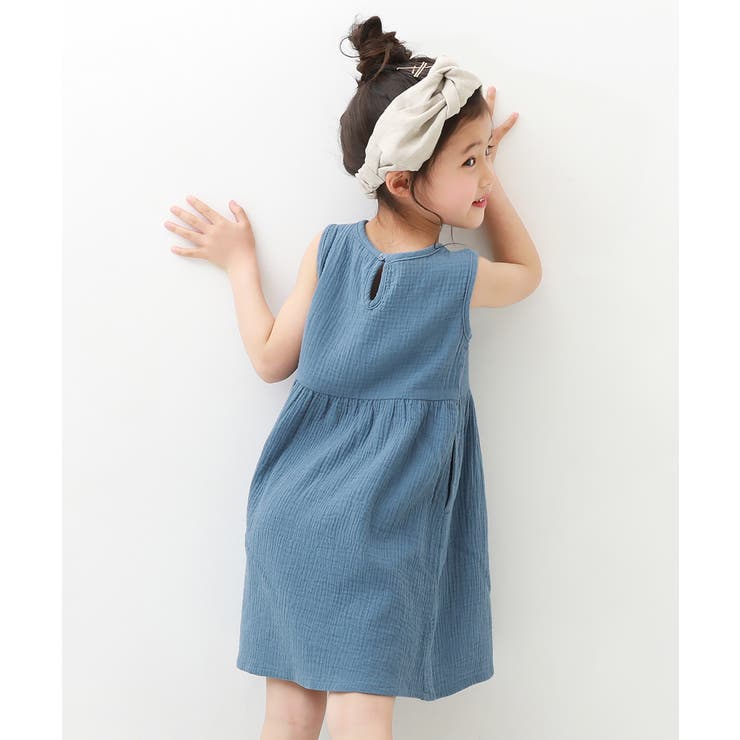 ダブルガーゼノースリーブワンピース 子供服 キッズ 品番 Vr Devirock デビロック のキッズファッション通販 Shoplist ショップリスト