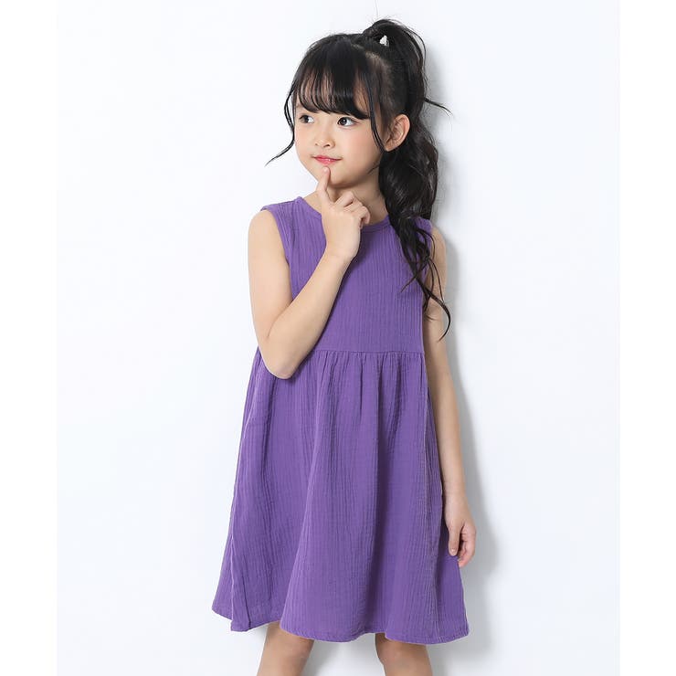 ダブルガーゼノースリーブワンピース 子供服 キッズ 品番 Vr Devirock デビロック のキッズファッション通販 Shoplist ショップリスト