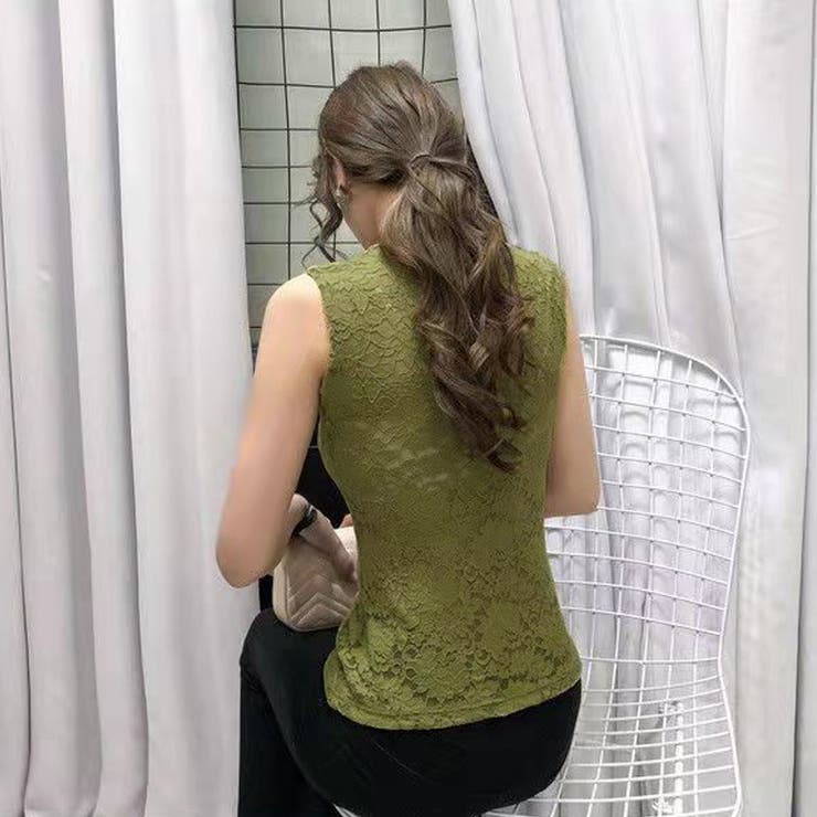 選べる2カラーセット 総レース タンクトップ ハイネック セクシー 透け感 トップス 春 夏 秋 韓国 韓国ファッション