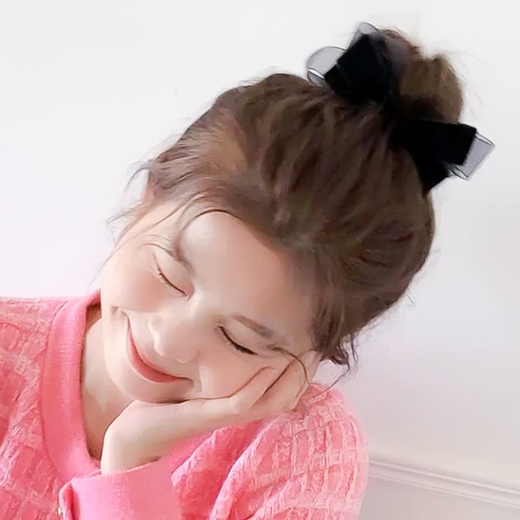 ダブルリボン ヘアゴム シュシュ リボン 華奢 韓国 韓国ファッション