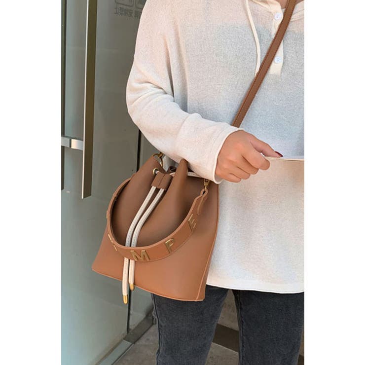 バケットバッグ 巾着バッグ 巾着ショルダーバッグ[品番