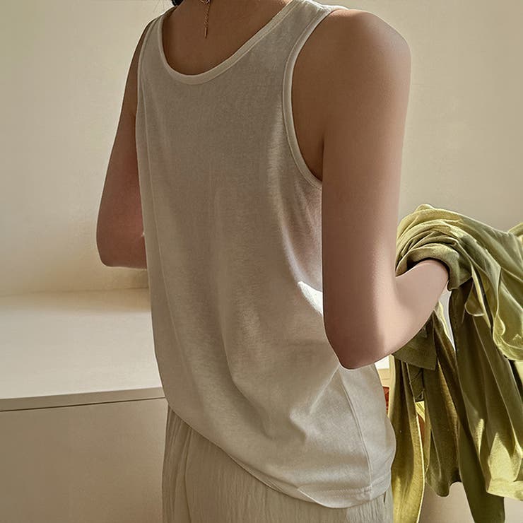 ラウンドネックタンクトップ タンクトップ ラウンドネック | インナーショップDiamondHearts  | 詳細画像6 