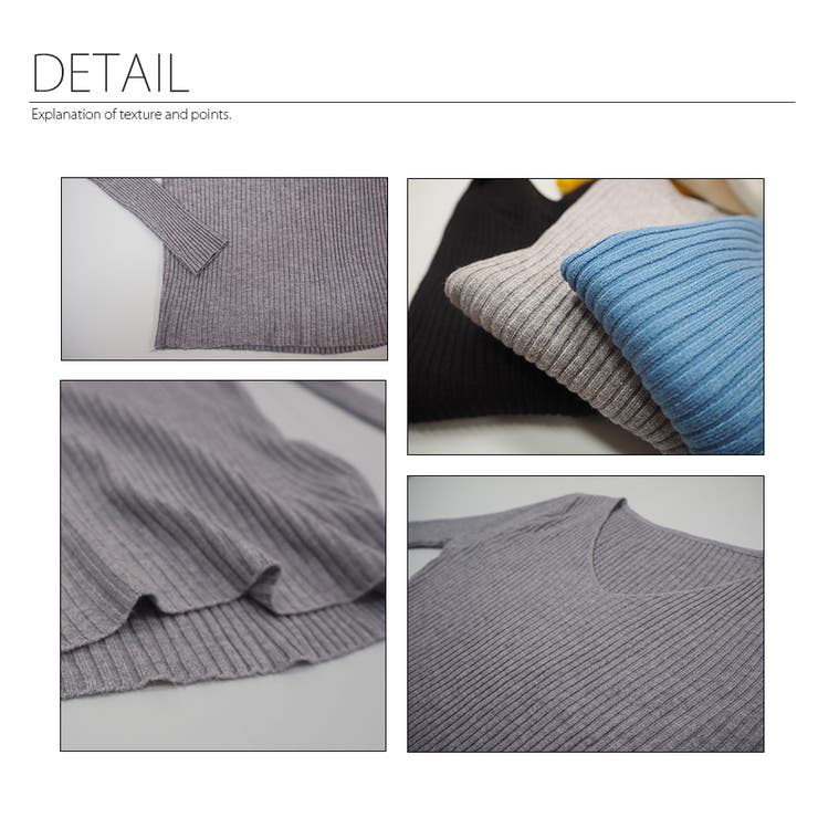 Vネック 薄手 春秋ニット | インナーショップDiamondHearts  | 詳細画像2 