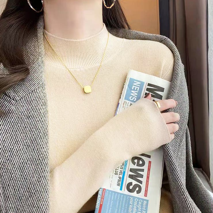 アイボリー | 細見え ミドルネック 細身 | インナーショップDiamondHearts 