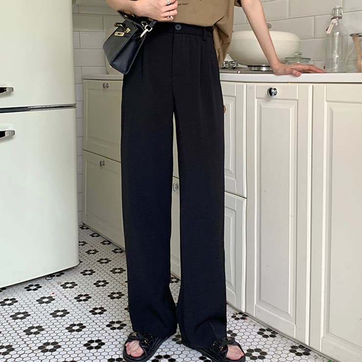 ワイドスラックスパンツ ハイウエスト パンツ | インナーショップDiamondHearts  | 詳細画像6 