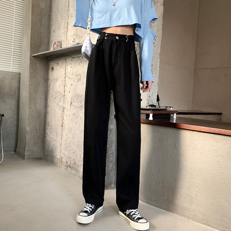 ハイウエスト デニムワイドパンツ ボトムス[品番：DMHU0003103