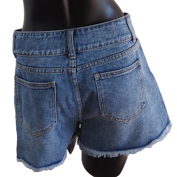 デニムショートパンツ カットオフデザイン パンツ[品番