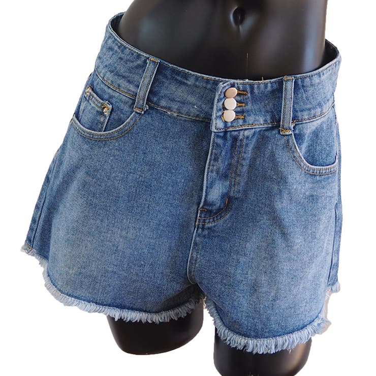 デニムショートパンツ カットオフデザイン パンツ[品番