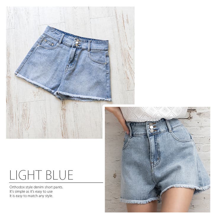 デニムショートパンツ カットオフデザイン パンツ | インナーショップDiamondHearts  | 詳細画像6 