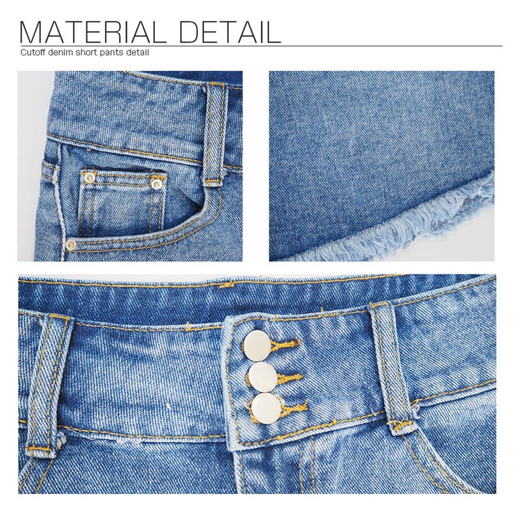 デニムショートパンツ カットオフデザイン パンツ | インナーショップDiamondHearts  | 詳細画像7 