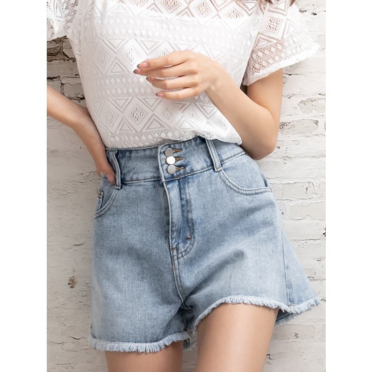 デニムショートパンツ カットオフデザイン パンツ | インナーショップDiamondHearts  | 詳細画像23 