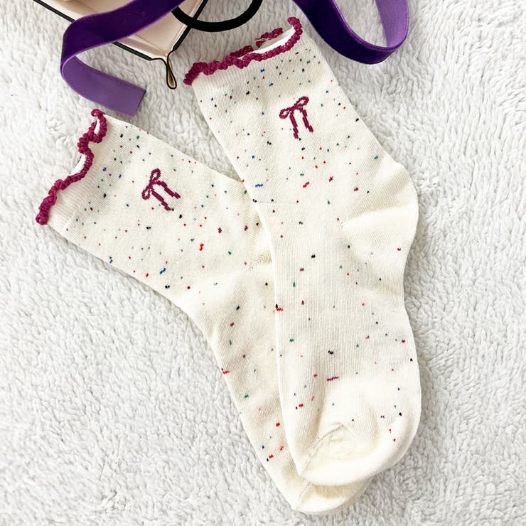 リボン柄フリルソックス リボン フリル | インナーショップDiamondHearts  | 詳細画像12 