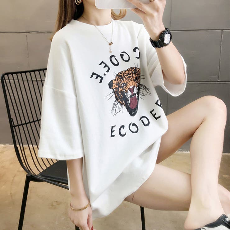タイガー プリントTシャツ ゆったりシルエット[品番：DMHU0003020]｜インナーショップDiamondHearts  （インナーショップダイヤモンドハーツ）のレディースファッション通販｜SHOPLIST（ショップリスト）