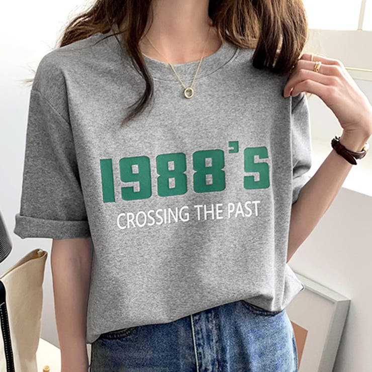 グレー | 半袖Tシャツ ロゴ トップス | インナーショップDiamondHearts 