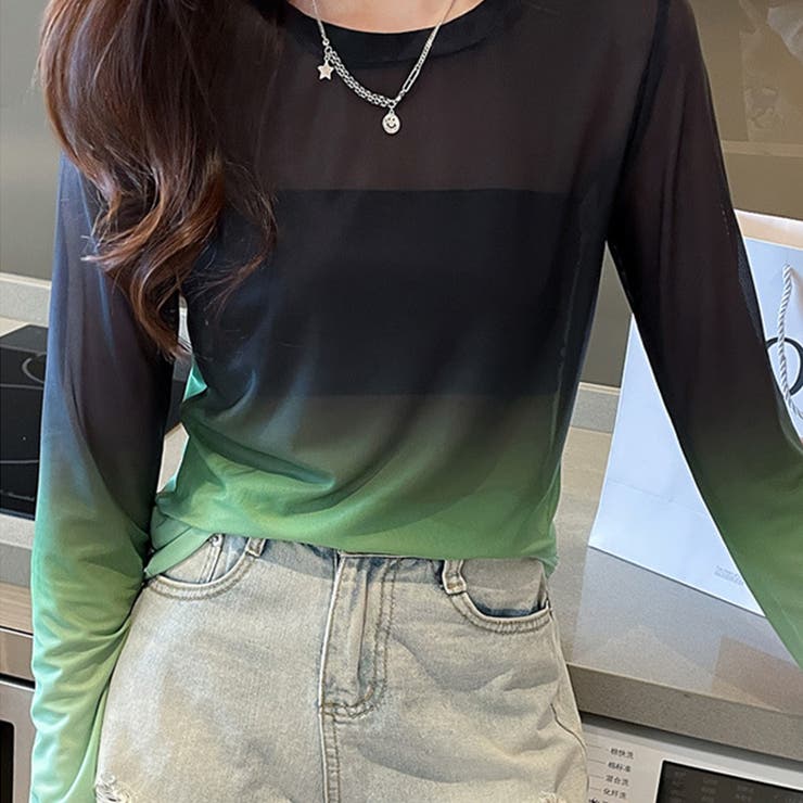 グラーデーションカラー 長袖 シアー | インナーショップDiamondHearts  | 詳細画像13 