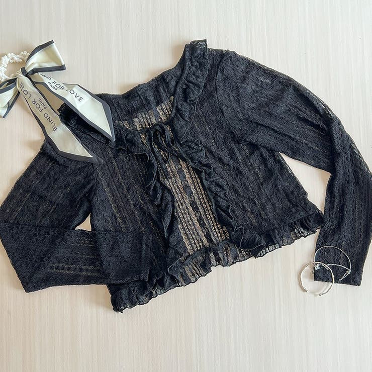 レースフリルショートカーディガン レース フリル | インナーショップDiamondHearts  | 詳細画像7 